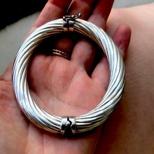 Vintage Milor 925 Sterling Silver Hinged Bracelet
